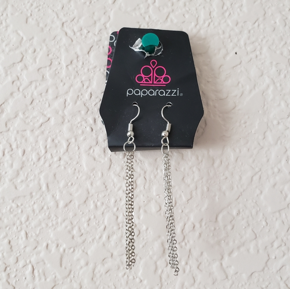 Paparazzi Simple Silver Chain Earrings